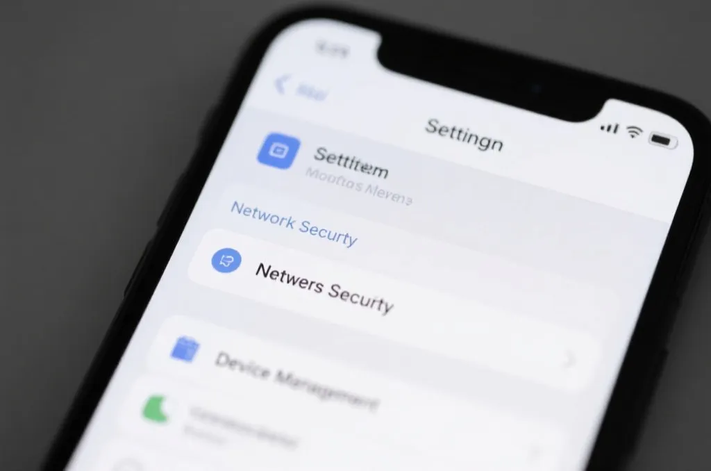 iPhone settings screen showing VPN and Device Management profile trust step